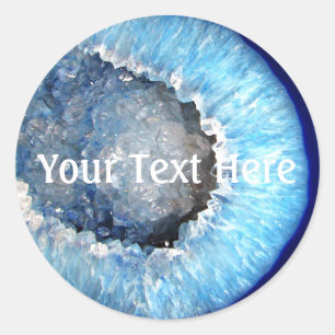 Falln Blue Crystal Geode Ronde Sticker