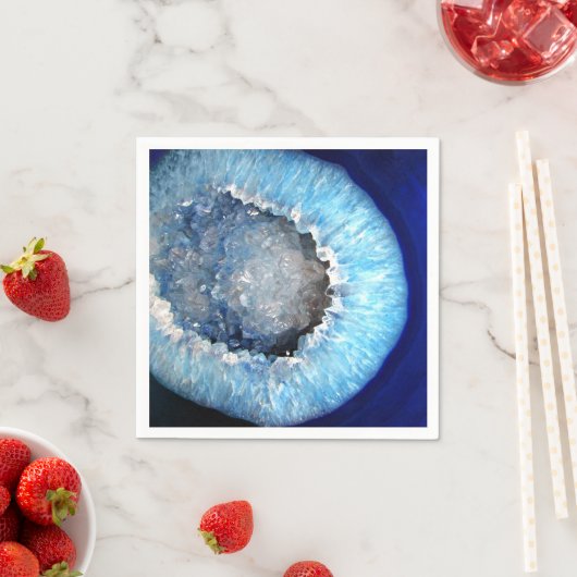 Falln Blue Crystal Geode Servetten (Insitu)