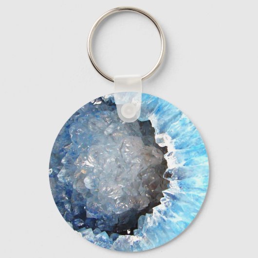 Falln Blue Crystal Geode Sleutelhanger (Voorkant)