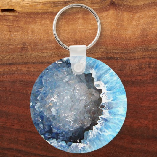 Falln Blue Crystal Geode Sleutelhanger (Voorkant)