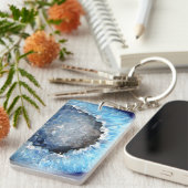 Falln Blue Crystal Geode Sleutelhanger (Voorkant Rechts)