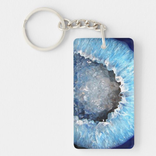 Falln Blue Crystal Geode Sleutelhanger (Voorkant)