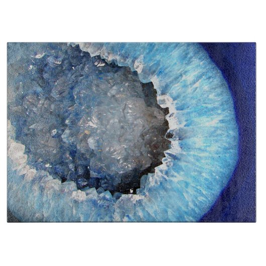 Falln Blue Crystal Geode Snijplank (Voorkant)