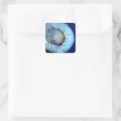 Falln Blue Crystal Geode Vierkante Sticker (Tas)