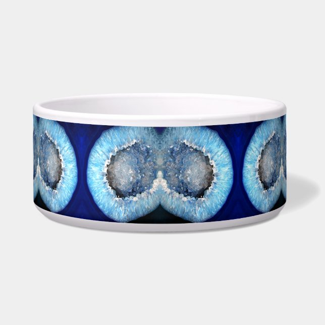 Falln Blue Crystal Geode Voerbakje (Voorkant)