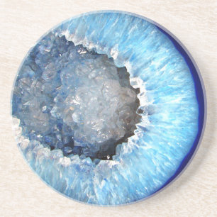 Falln Blue Crystal Geode Zandsteen Onderzetter