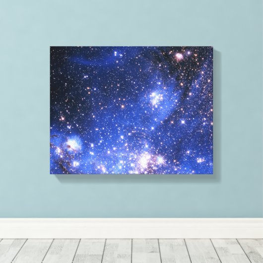 Falln Blue Embrionic Stars Canvas Afdruk (Insitu (Houten vloer))