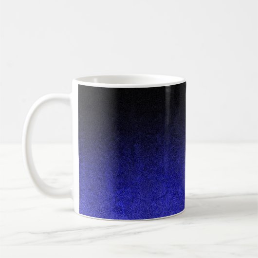 Falln Blue en Black Glitter Gradient Koffiemok (Links)