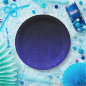 Falln Blue en Black Glitter Gradient Papieren Bordje (Feest)