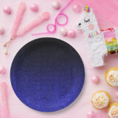 Falln Blue en Black Glitter Gradient Papieren Bordje (Feest)