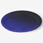 Falln Blue en Black Glitter Gradient Papieren Bordje (Gekanteld)