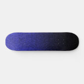 Falln Blue en Black Glitter Gradient Skateboard (Horizontaal)