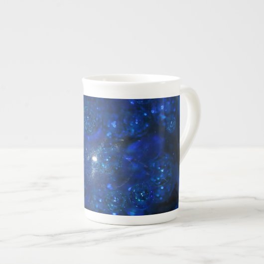 Falln Blue Glass Bubbles Porselein Kop (Voorkant rechts)