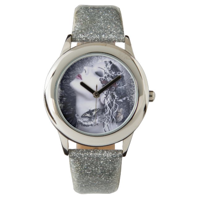 Falln Butterfly Originele Kunst Horloge (Voorkant)