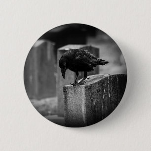Falln Cemetery Crow Ronde Button 5,7 Cm