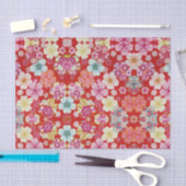 Falln Crimson Floral Chirimen Tissuepapier (Craft)