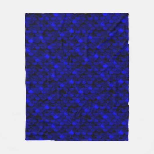 Falln Dark Blue Mermaid Scales Fleece Deken (Voorkant)