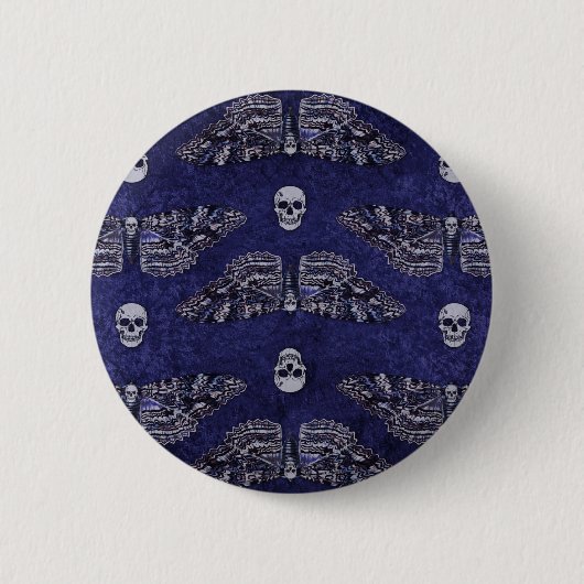 Falln Deathshead Moth and Skulls Ronde Button 5,7 Cm (Voorkant)