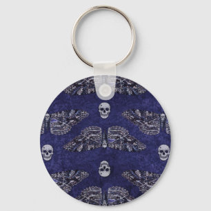 Falln Deathshead Moth and Skulls Sleutelhanger