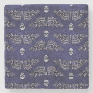 Falln Deathshead Moth and Skulls Stenen Onderzetter