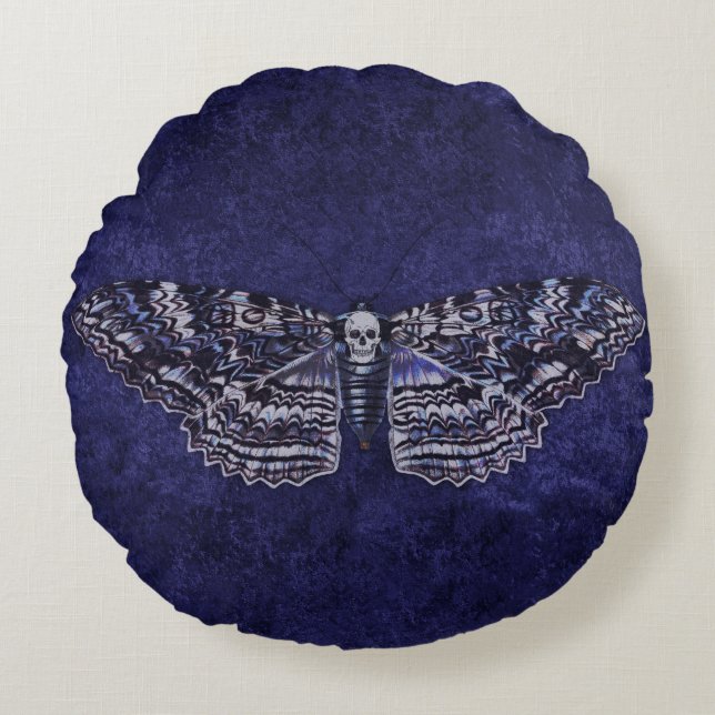 Falln Deathshead Moth Rond Kussen (Voorkant)