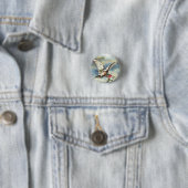 Falln Dove met Rozen Ronde Button 3,2 Cm (In situ)