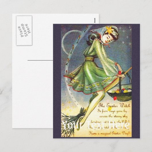 Falln Easter Witch Feestdagenkaart (Voorkant / Achterkant)