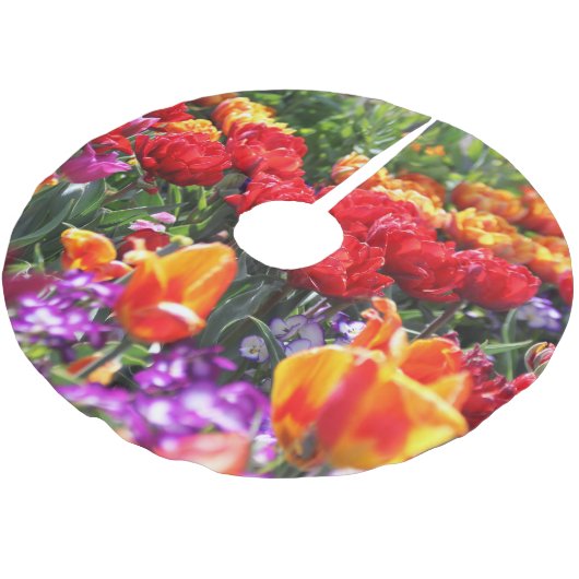 Falln Floral Crimson Waves Kerstboom Rok (Gekanteld)