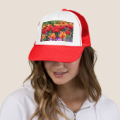 Falln Floral Crimson Waves Trucker Pet (In situ)