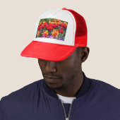 Falln Floral Crimson Waves Trucker Pet (In situ)