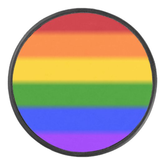 Falln Gay Pride Flag Hockey Puck (Voorkant)