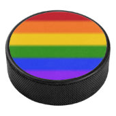 Falln Gay Pride Flag Hockey Puck (3/4)