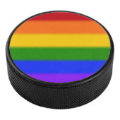 Falln Gay Pride Flag Hockey Puck (3/4)