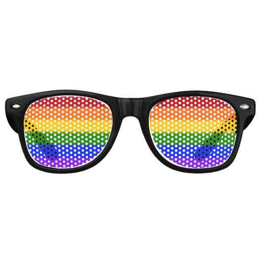 Falln Gay Pride Flag Retro Zonnebril (Voorkant)