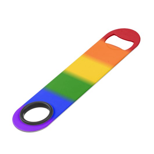 Falln Gay Pride Flag Speed Flessenopener (Voorkant Gekanteld)