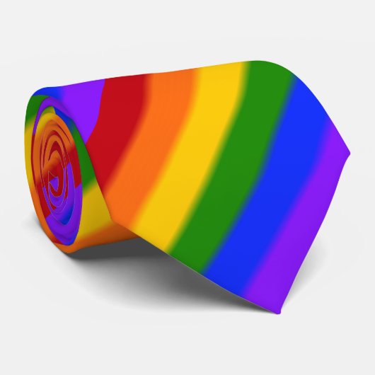 Falln Gay Pride Flag v2 Stropdas (Opgerold)