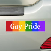 Falln Gay Pride Flag versie 2 (tekst) Bumpersticker (Op auto)