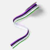 Falln Genderqueer Pride Flag Satijnen Lint (Achterkant)