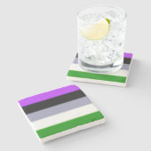 Falln Genderqueer Pride Flag Stenen Onderzetter (Zijkant)