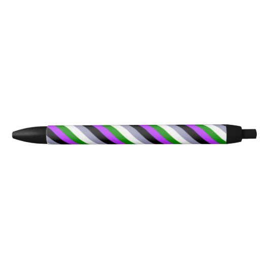 Falln Genderqueer Pride Flag Zwarte Inkt Pen (Voorkant)