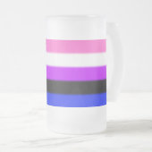 Falln GendervloeiPride Flag Matglas Bierpul (Voorkant rechts)