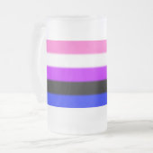 Falln GendervloeiPride Flag Matglas Bierpul (Voorkant links)