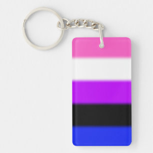 Falln GendervloeiPride Flag Sleutelhanger