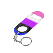 Falln GendervloeiPride Flag Sleutelhanger Flessenopener (Achterkant Gekanteld)