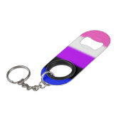 Falln GendervloeiPride Flag Sleutelhanger Flessenopener (Voorkant Gekanteld)