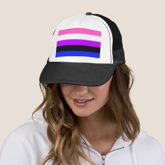 Falln GendervloeiPride Flag Trucker Pet (In situ)