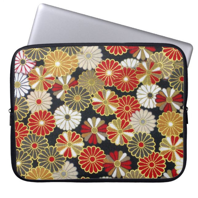 Falln Golden Chrysanthemums Laptop Sleeve (Voorkant)