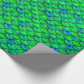 Falln Green Blue Scales Cadeaupapier (Hoek)