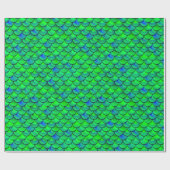 Falln Green Blue Scales Cadeaupapier (Vlak)