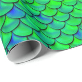 Falln Green Blue Scales Cadeaupapier (Rol Hoek)